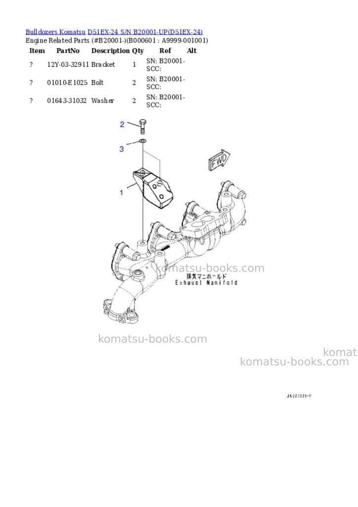 Komatsu d51ex-24 s/n b20001-up Parts catalog cover Page 5
