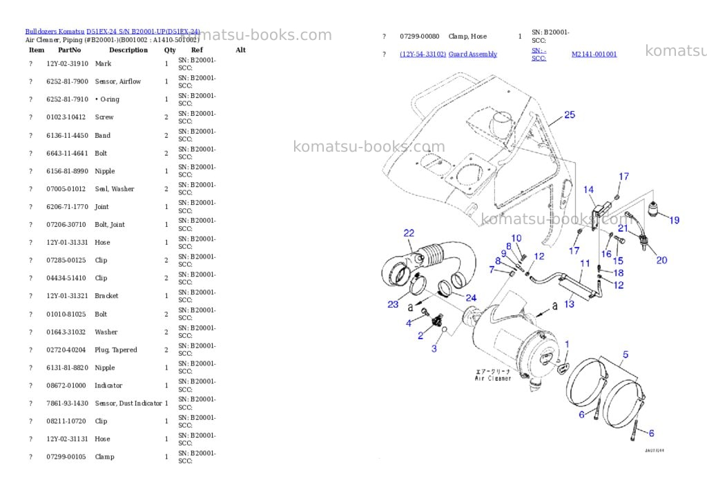 Komatsu d51ex-24 s/n b20001-up Parts catalog cover Page 8