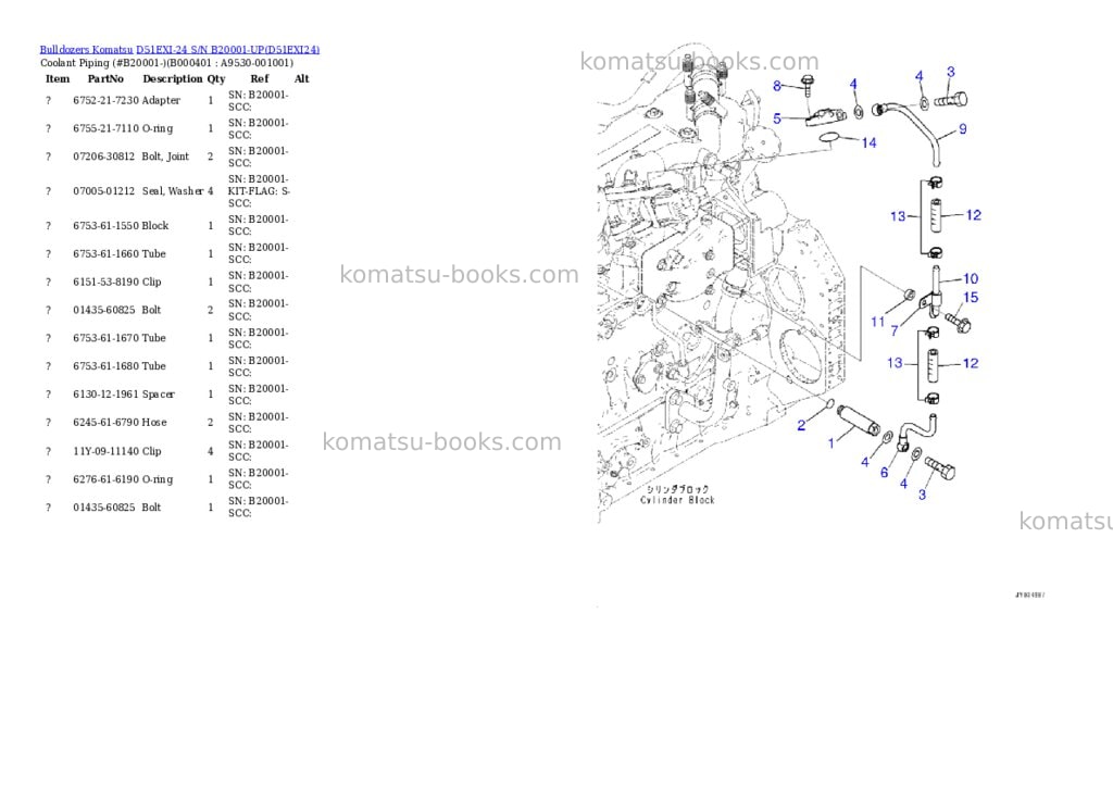 Komatsu d51exi-24 s/n b20001-up Parts catalog cover Page 3