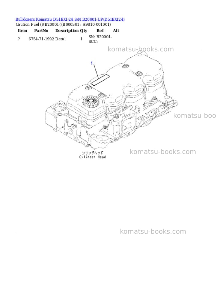Komatsu d51exi-24 s/n b20001-up Parts catalog cover Page 4