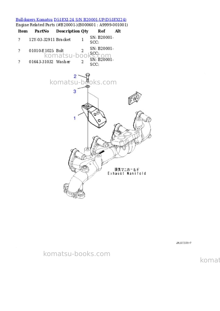 Komatsu d51exi-24 s/n b20001-up Parts catalog cover Page 5