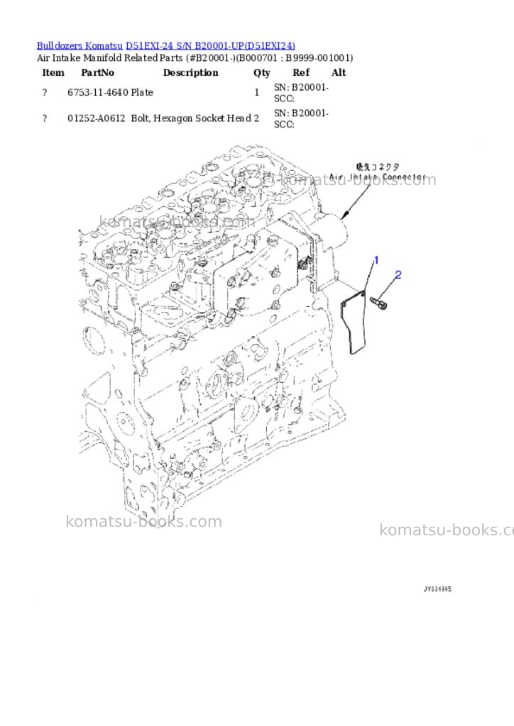 Komatsu d51exi-24 s/n b20001-up Parts catalog cover Page 6
