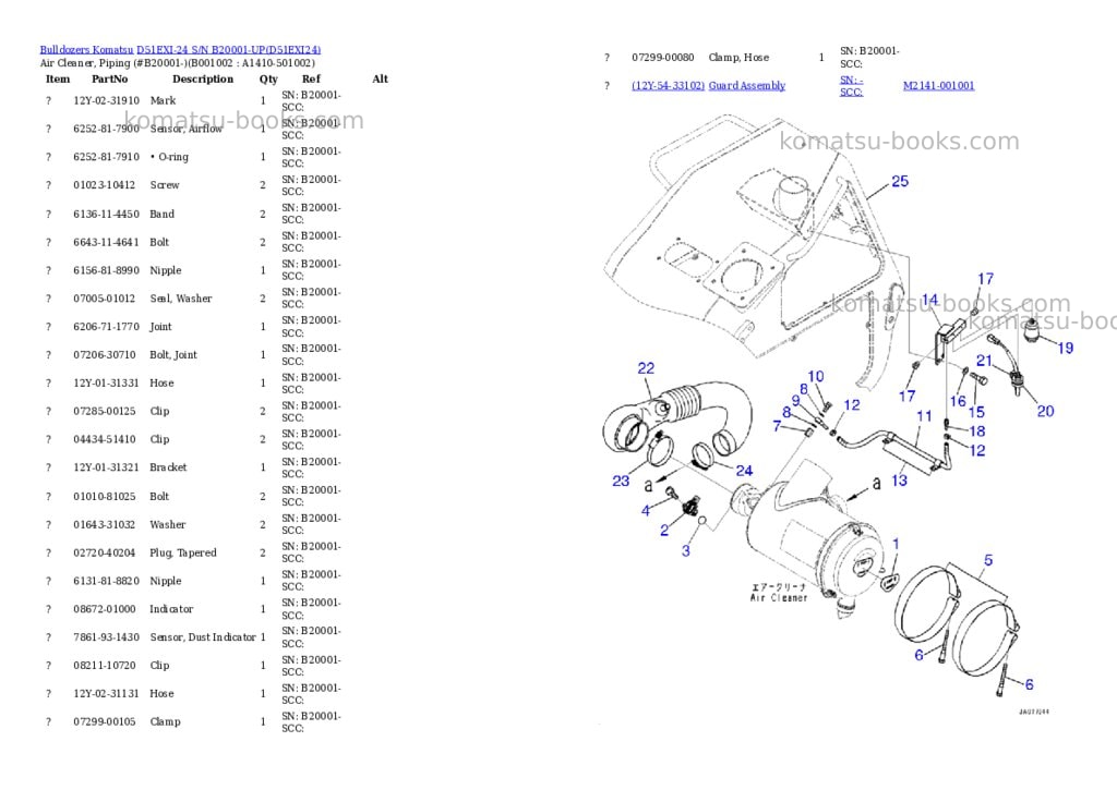 Komatsu d51exi-24 s/n b20001-up Parts catalog cover Page 8