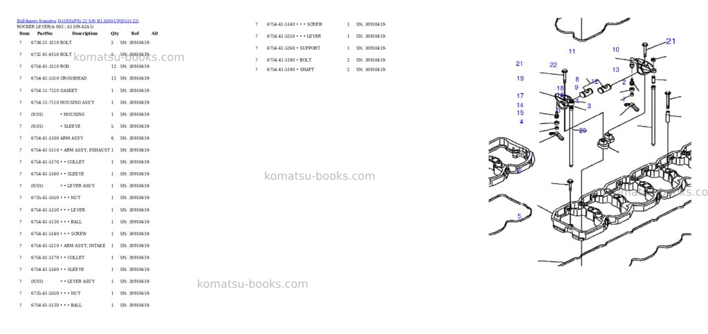Komatsu d51exi/pxi-22 s/n b13500-up Parts catalog cover Komatsu d51exi/pxi-22 s/n b13500-up Parts catalog cover