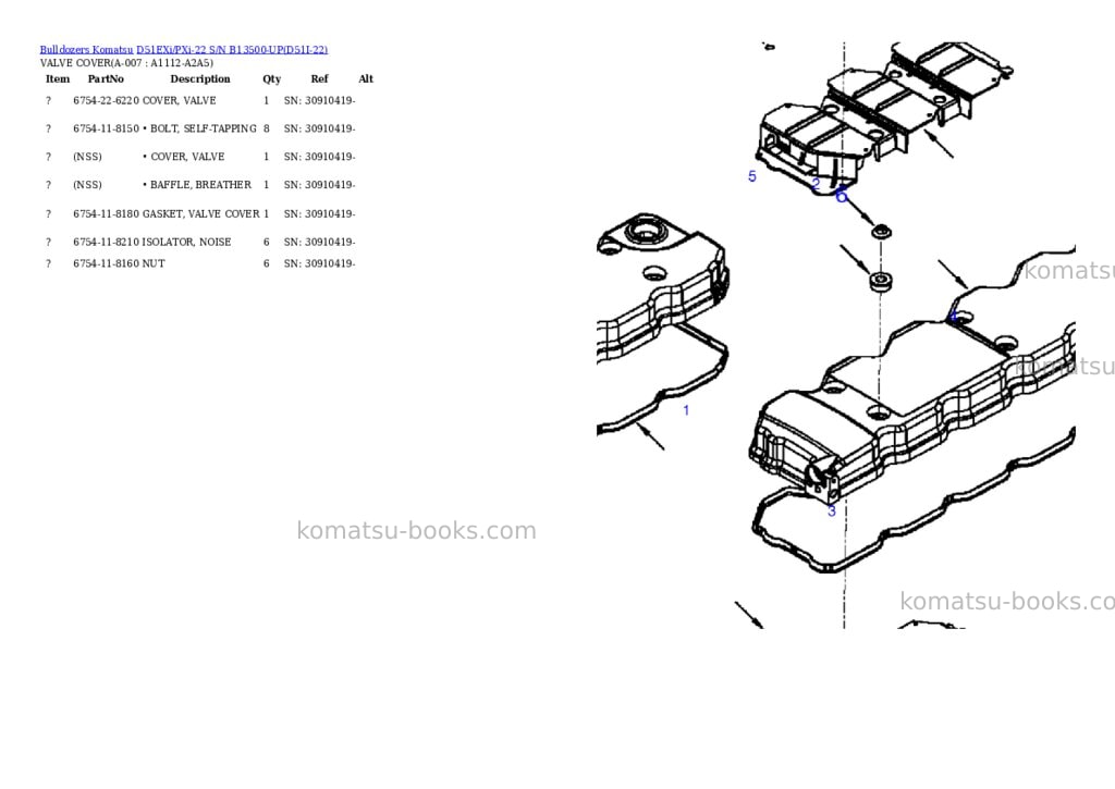 Komatsu d51exi/pxi-22 s/n b13500-up Parts catalog cover Page 3 Komatsu d51exi/pxi-22 s/n b13500-up Parts catalog cover Page 3