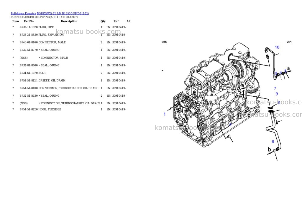 Komatsu d51exi/pxi-22 s/n b13500-up Parts catalog cover Page 5 Komatsu d51exi/pxi-22 s/n b13500-up Parts catalog cover Page 5
