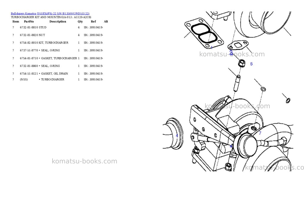 Komatsu d51exi/pxi-22 s/n b13500-up Parts catalog cover Page 6 Komatsu d51exi/pxi-22 s/n b13500-up Parts catalog cover Page 6