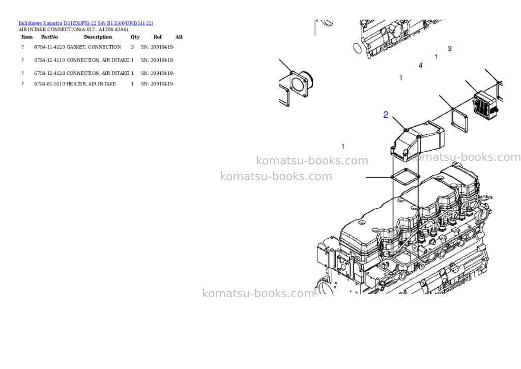Komatsu d51exi/pxi-22 s/n b13500-up Parts catalog cover Page 8 Komatsu d51exi/pxi-22 s/n b13500-up Parts catalog cover Page 8