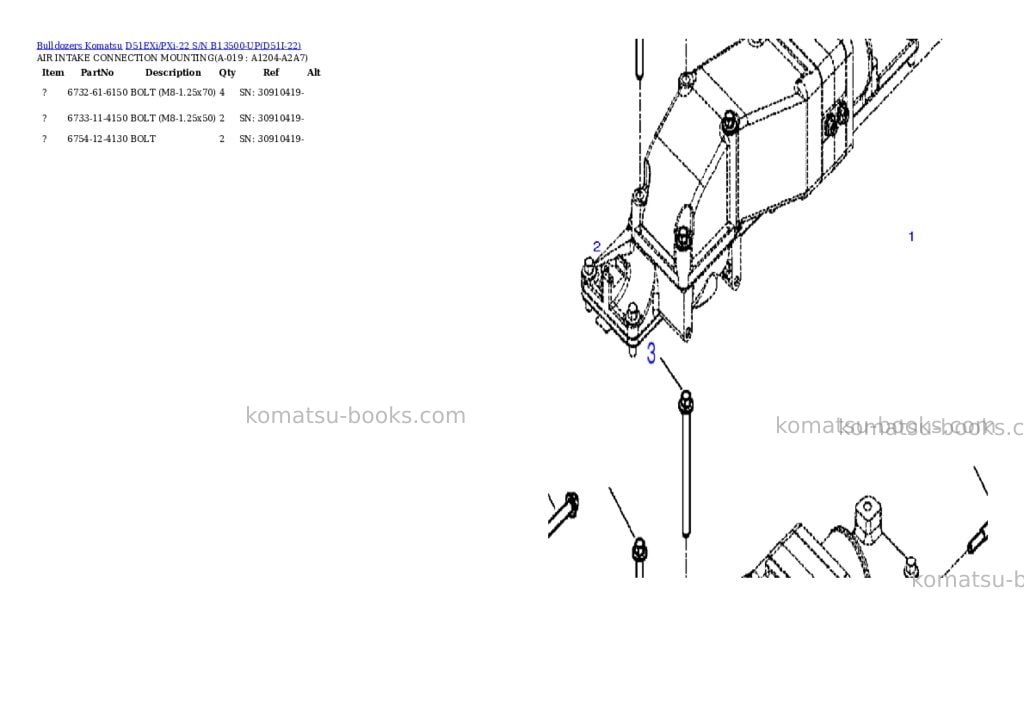 Komatsu d51exi/pxi-22 s/n b13500-up Parts catalog cover Page 9 Komatsu d51exi/pxi-22 s/n b13500-up Parts catalog cover Page 9