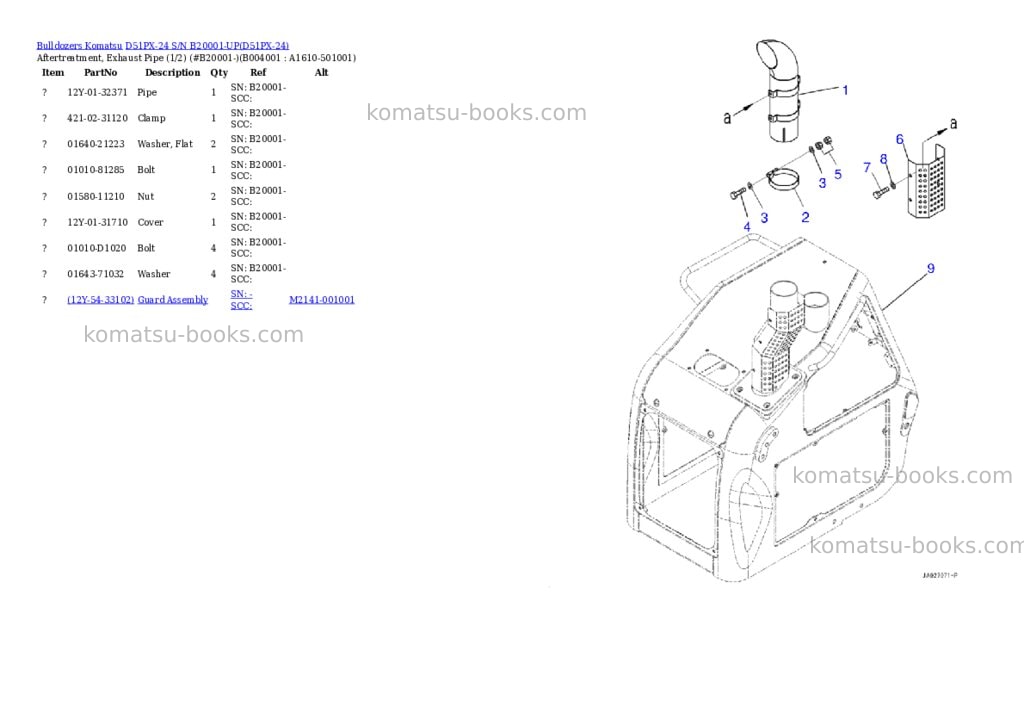 Komatsu d51px-24 s/n b20001-up Parts catalog cover Page 10