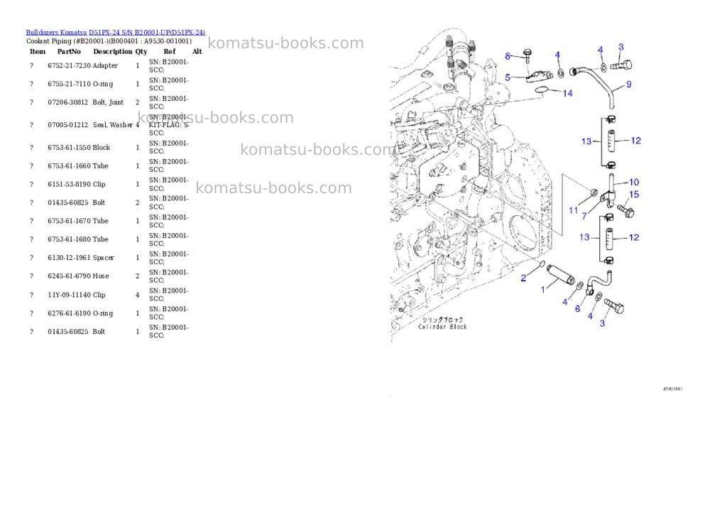 Komatsu d51px-24 s/n b20001-up Parts catalog cover Page 3