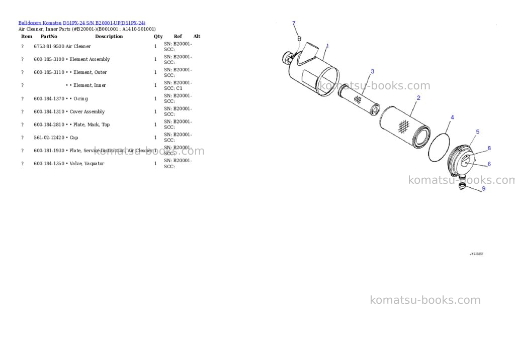Komatsu d51px-24 s/n b20001-up Parts catalog cover Page 7