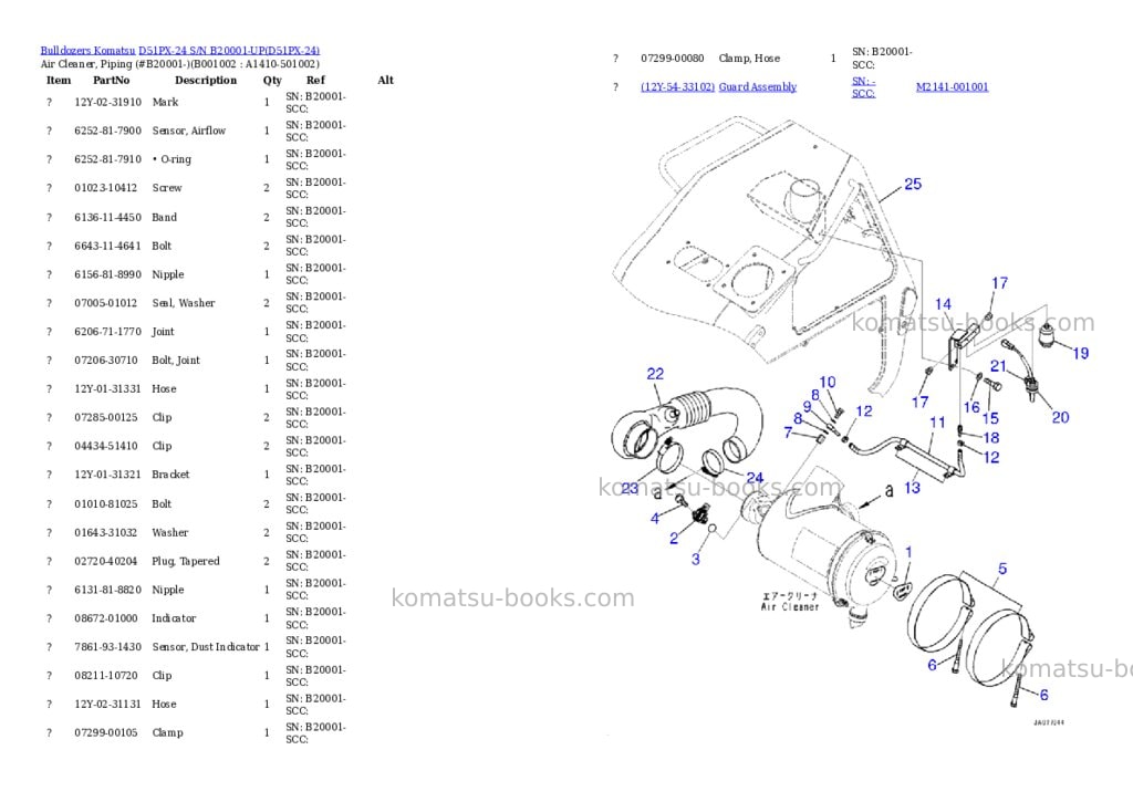 Komatsu d51px-24 s/n b20001-up Parts catalog cover Page 8