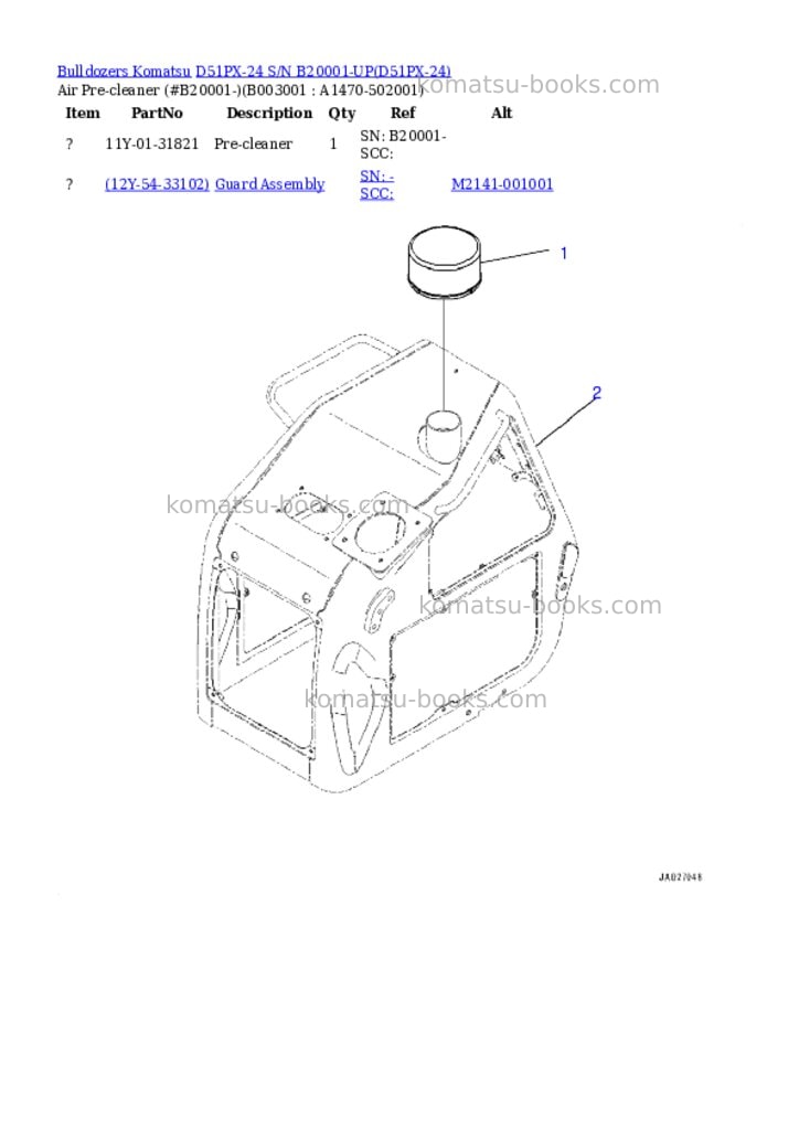 Komatsu d51px-24 s/n b20001-up Parts catalog cover Page 9