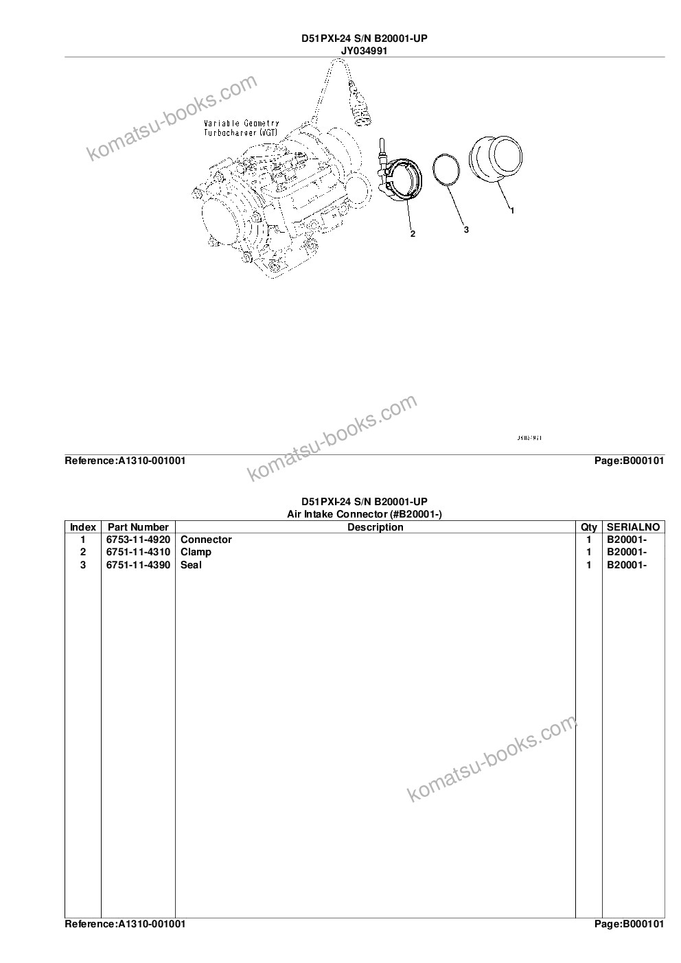 Komatsu d51pxi-24 s/n b20001-up Parts catalog cover Page 4