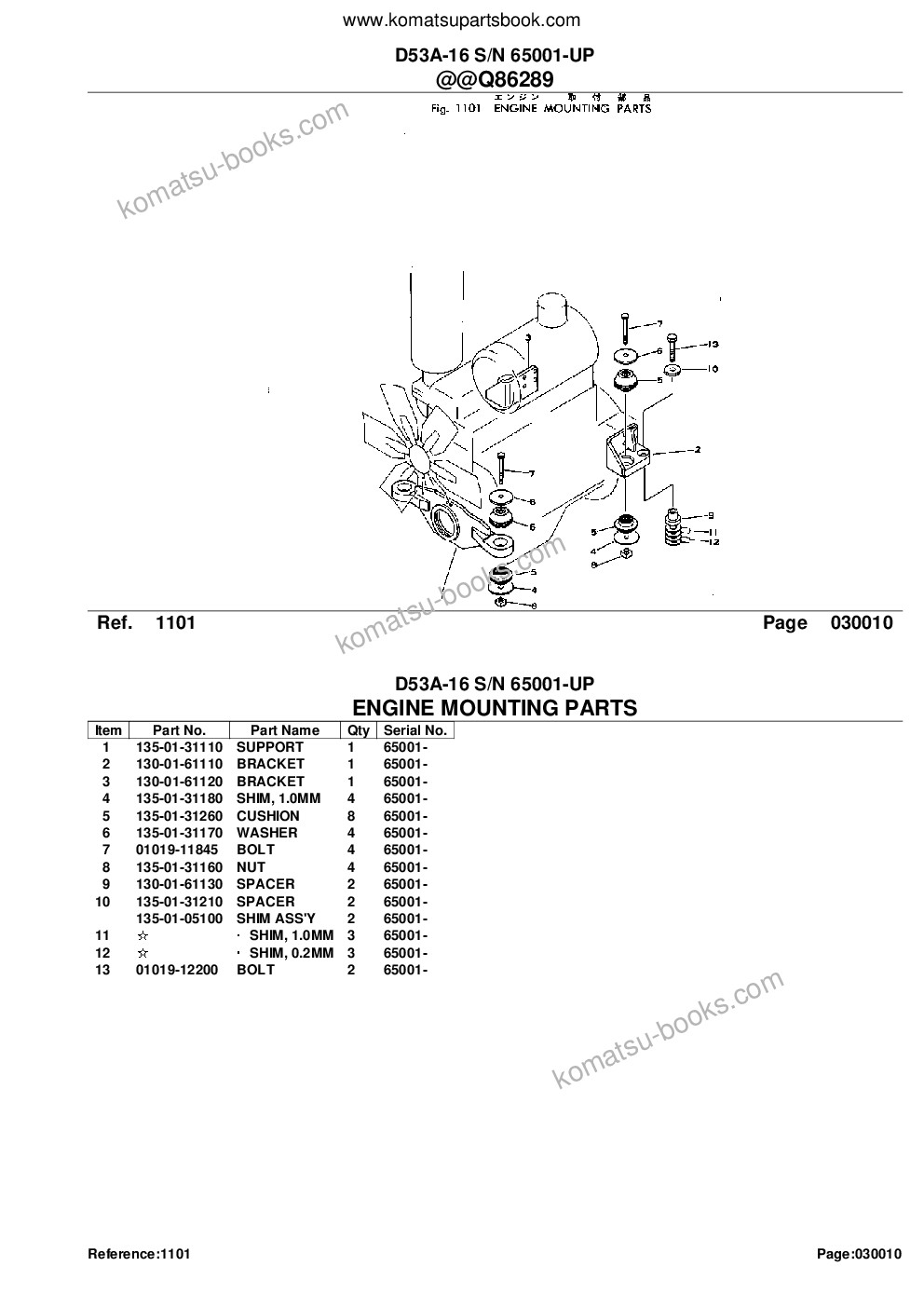 Komatsu d53a-16 s/n 65001-up Parts catalog cover Page 3 Komatsu d53a-16 s/n 65001-up Parts catalog cover Page 3