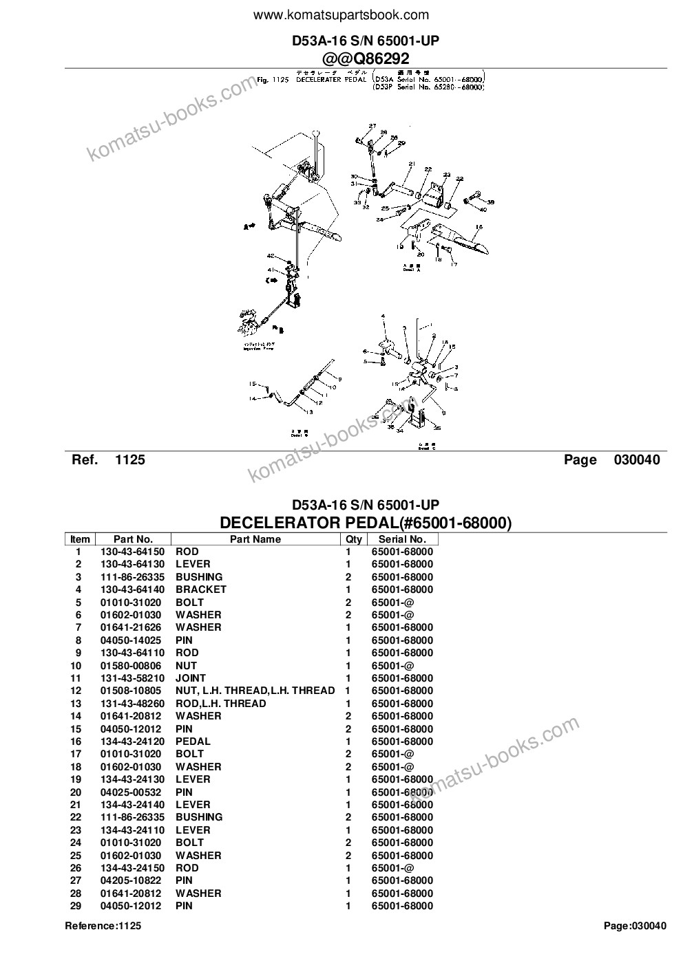Komatsu d53a-16 s/n 65001-up Parts catalog cover Page 8 Komatsu d53a-16 s/n 65001-up Parts catalog cover Page 8