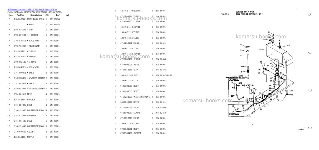 Komatsu D53A-17 S/N 80001-UP Parts catalog cover Page 7