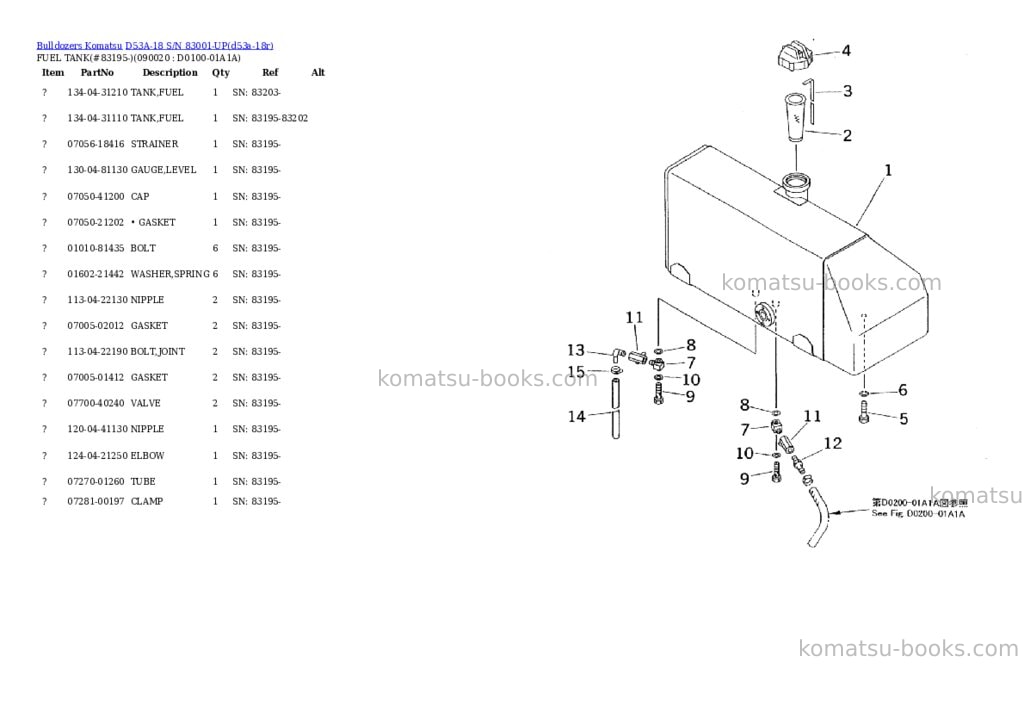 Komatsu d53a-18 s/n 83001-up Parts catalog cover Page 10 Komatsu d53a-18 s/n 83001-up Parts catalog cover Page 10