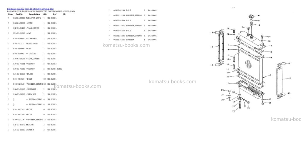 Komatsu d53a-18 s/n 83001-up Parts catalog cover Page 2 Komatsu d53a-18 s/n 83001-up Parts catalog cover Page 2