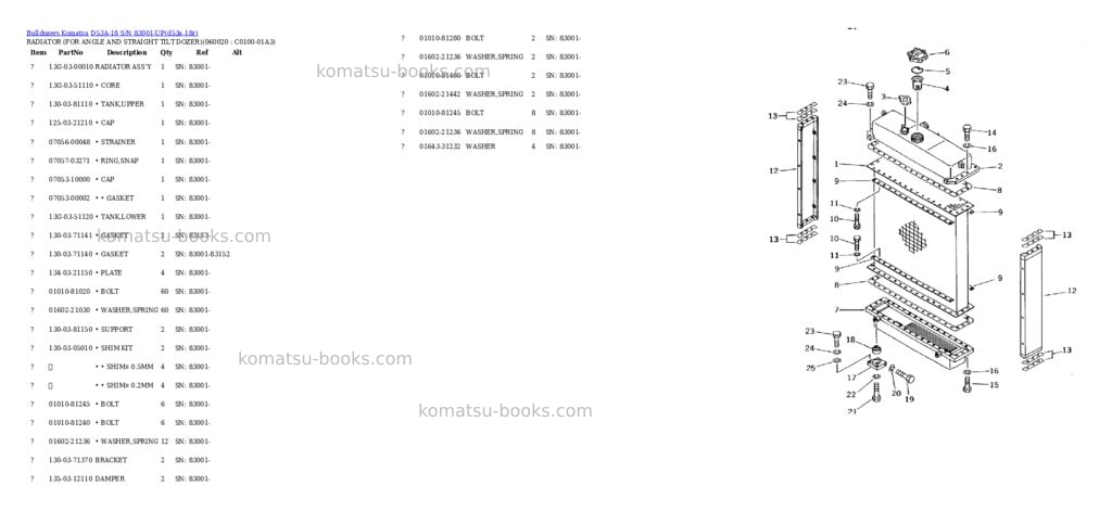 Komatsu d53a-18 s/n 83001-up Parts catalog cover Page 3 Komatsu d53a-18 s/n 83001-up Parts catalog cover Page 3