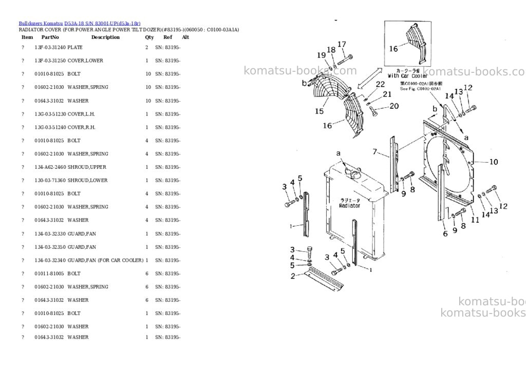 Komatsu d53a-18 s/n 83001-up Parts catalog cover Page 6 Komatsu d53a-18 s/n 83001-up Parts catalog cover Page 6