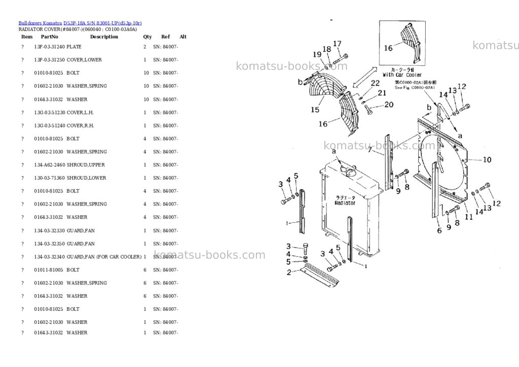 Komatsu d53p-18a s/n 83001-up Parts catalog cover Page 5 Komatsu d53p-18a s/n 83001-up Parts catalog cover Page 5