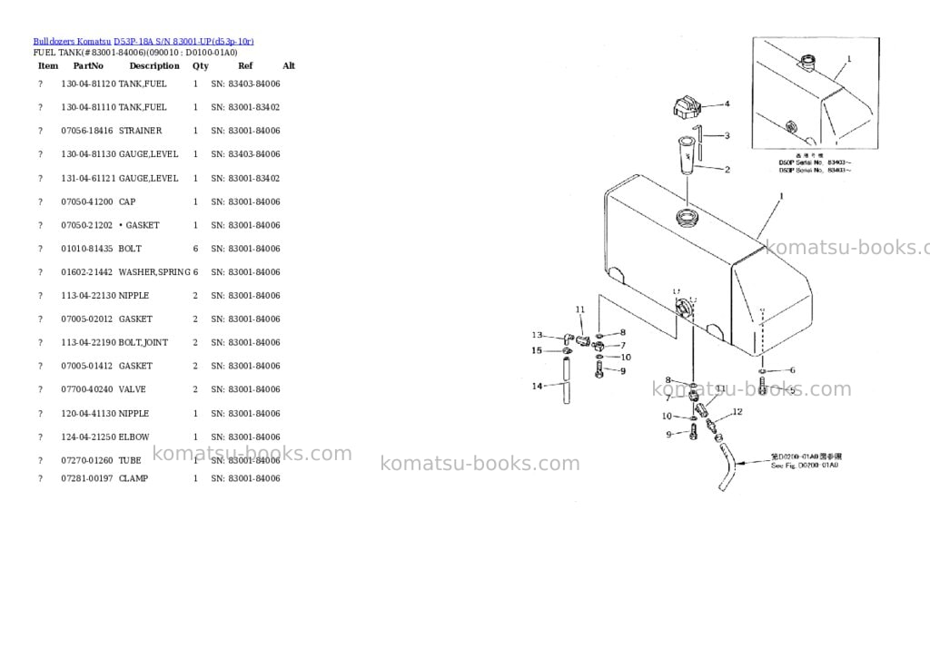 Komatsu d53p-18a s/n 83001-up Parts catalog cover Page 6 Komatsu d53p-18a s/n 83001-up Parts catalog cover Page 6
