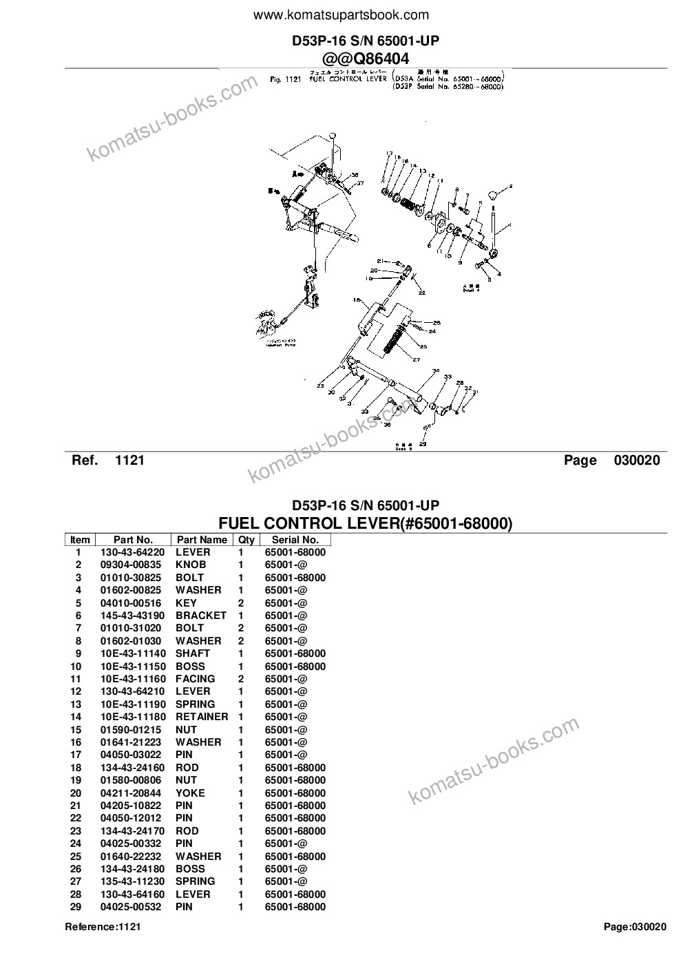 Komatsu d53p-16 s/n 65001-up Parts catalog cover Page 4