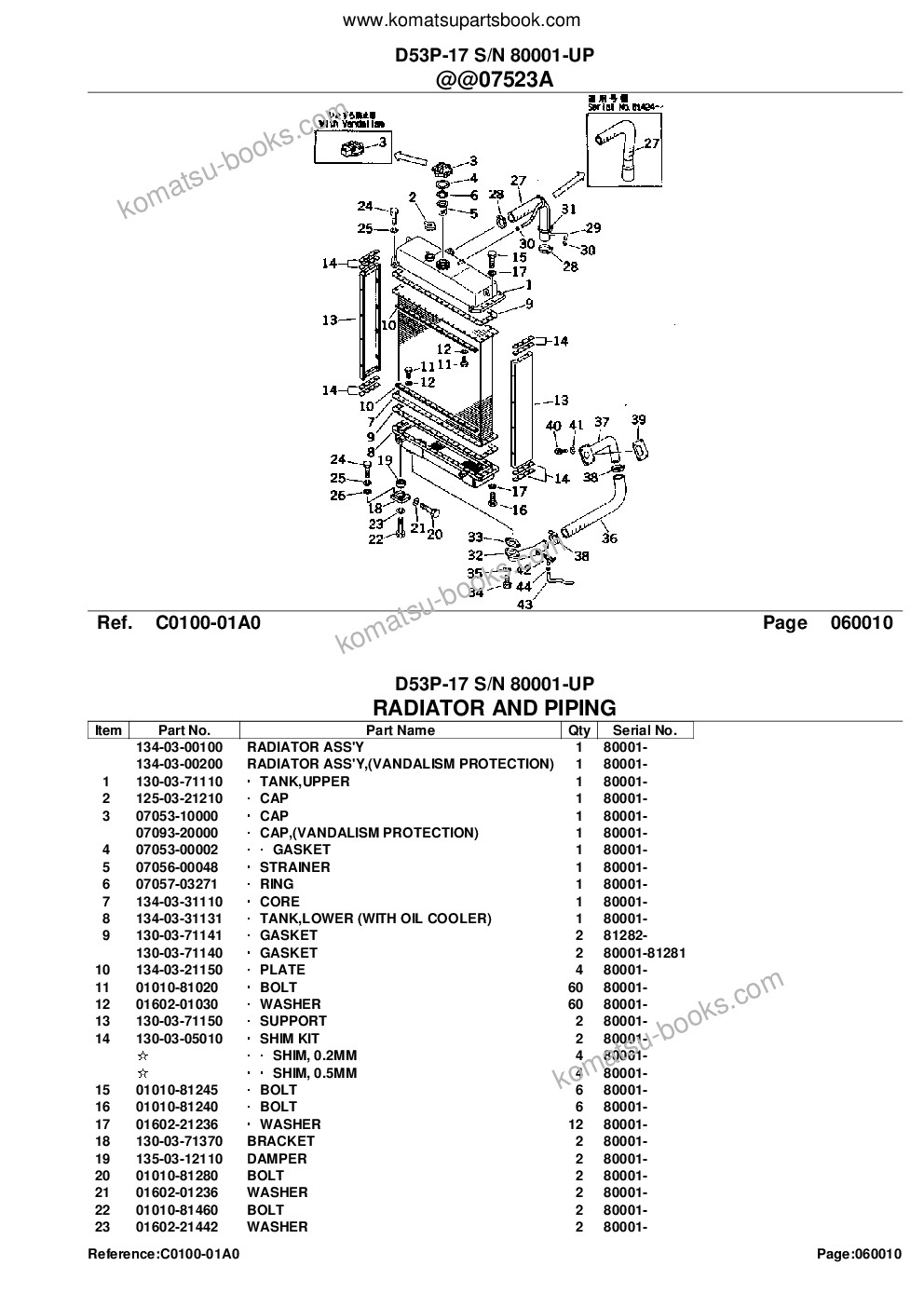 Komatsu D53P-17 S/N 80001-UP Parts catalog cover Page 10
