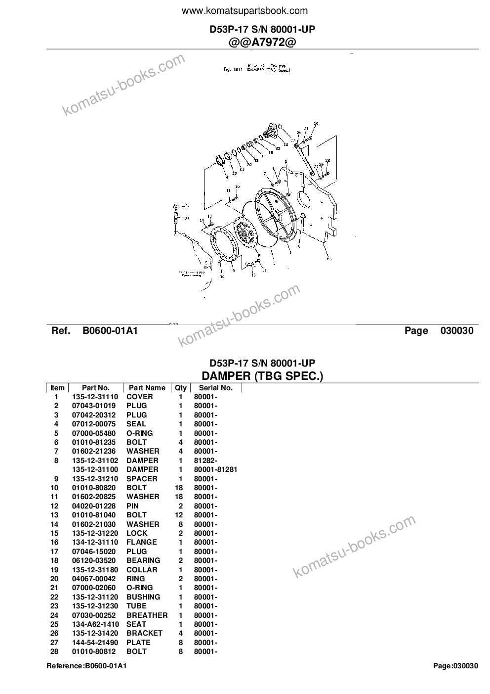 Komatsu D53P-17 S/N 80001-UP Parts catalog cover Page 5