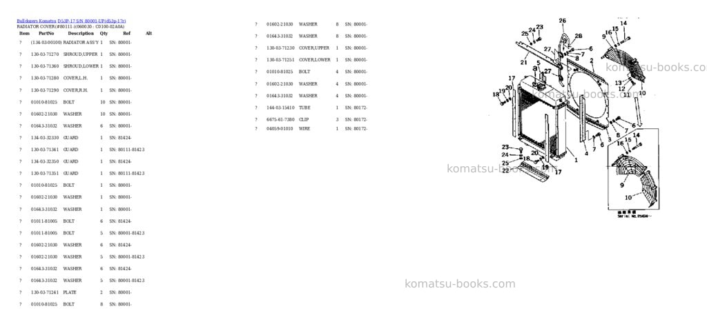Komatsu d53p-17 s/n 80001-up Parts catalog cover Page 4
