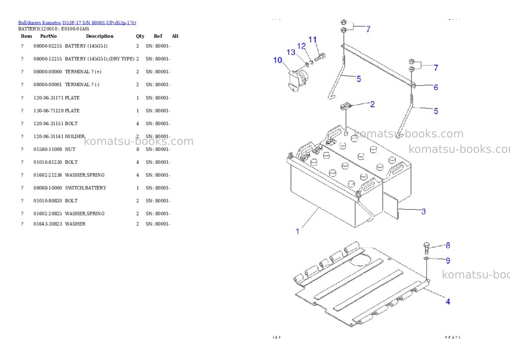 Komatsu d53p-17 s/n 80001-up Parts catalog cover Page 8