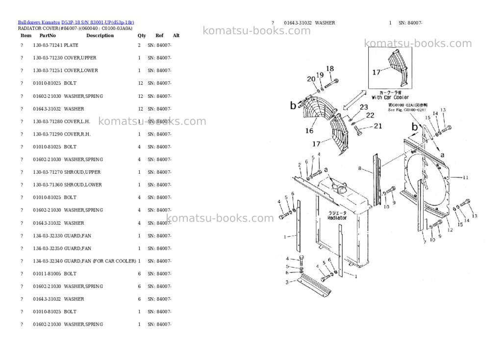 Komatsu d53p-18 s/n 83001-up Parts catalog cover Page 5 Komatsu d53p-18 s/n 83001-up Parts catalog cover Page 5