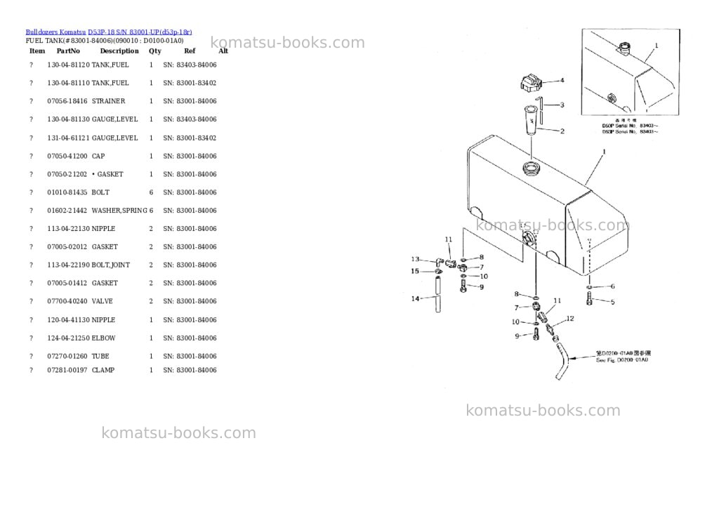 Komatsu d53p-18 s/n 83001-up Parts catalog cover Page 6 Komatsu d53p-18 s/n 83001-up Parts catalog cover Page 6