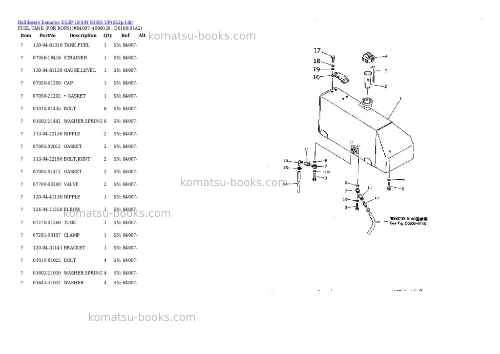 Komatsu d53p-18 s/n 83001-up Parts catalog cover Page 8 Komatsu d53p-18 s/n 83001-up Parts catalog cover Page 8