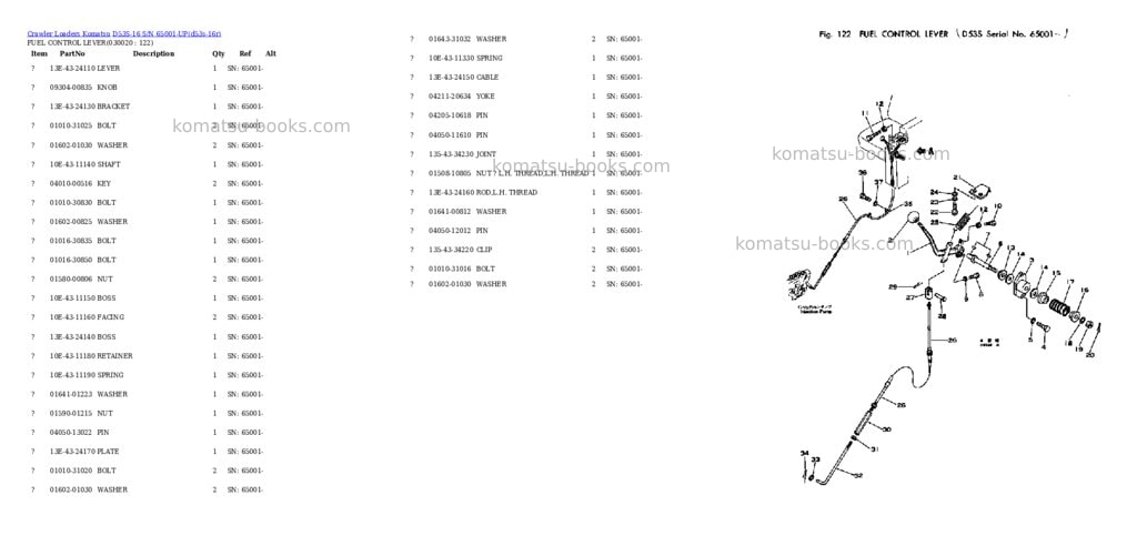 Komatsu D53S-16 S/N 65001-UP Parts catalog cover