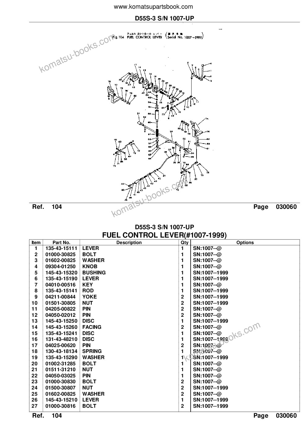 Komatsu d55s-3 s/n 1007-up Parts catalog cover Page 10