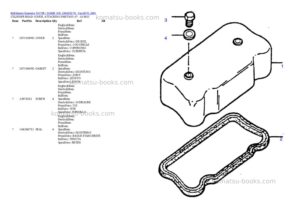 Komatsu d570e / d580e s/n 336020270 - up Parts catalog cover Page 8 Komatsu d570e / d580e s/n 336020270 - up Parts catalog cover Page 8