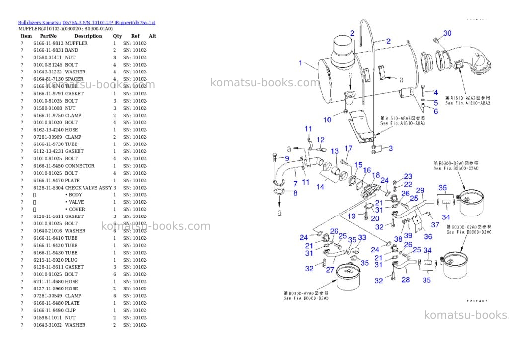 Komatsu D575A-3 S/N 10101-UP (Ripper) Parts catalog cover