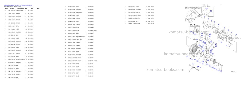 Komatsu d575a-2 s/n 10001-up super dozer spec. Parts catalog cover