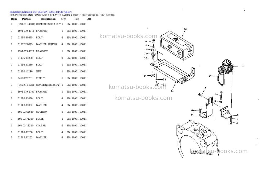 Komatsu d575a-2 s/n 10001-up super dozer spec. Parts catalog cover Page 2