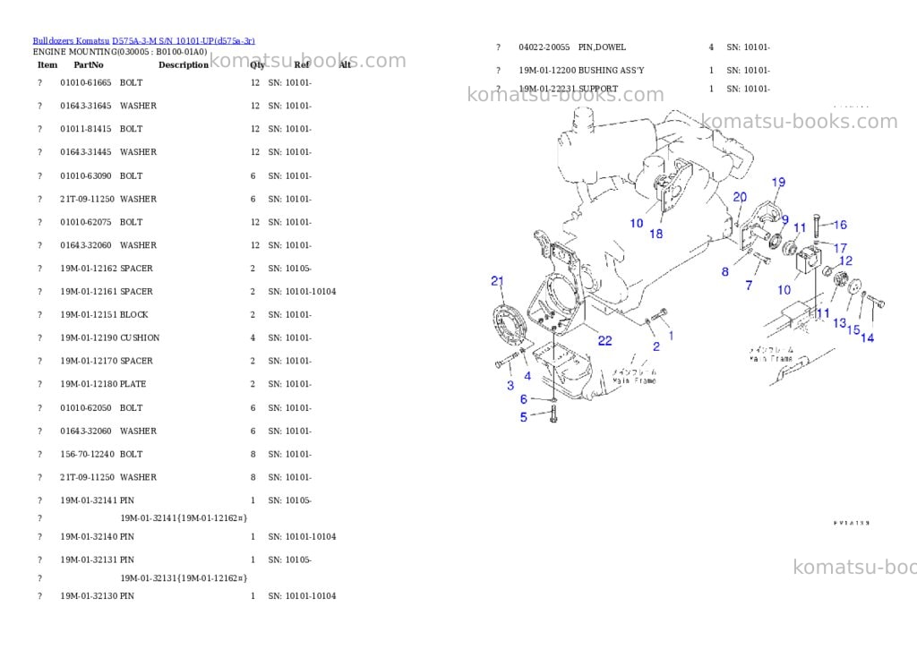 Komatsu d575a-3-m s/n 10101-up Parts catalog cover Komatsu d575a-3-m s/n 10101-up Parts catalog cover
