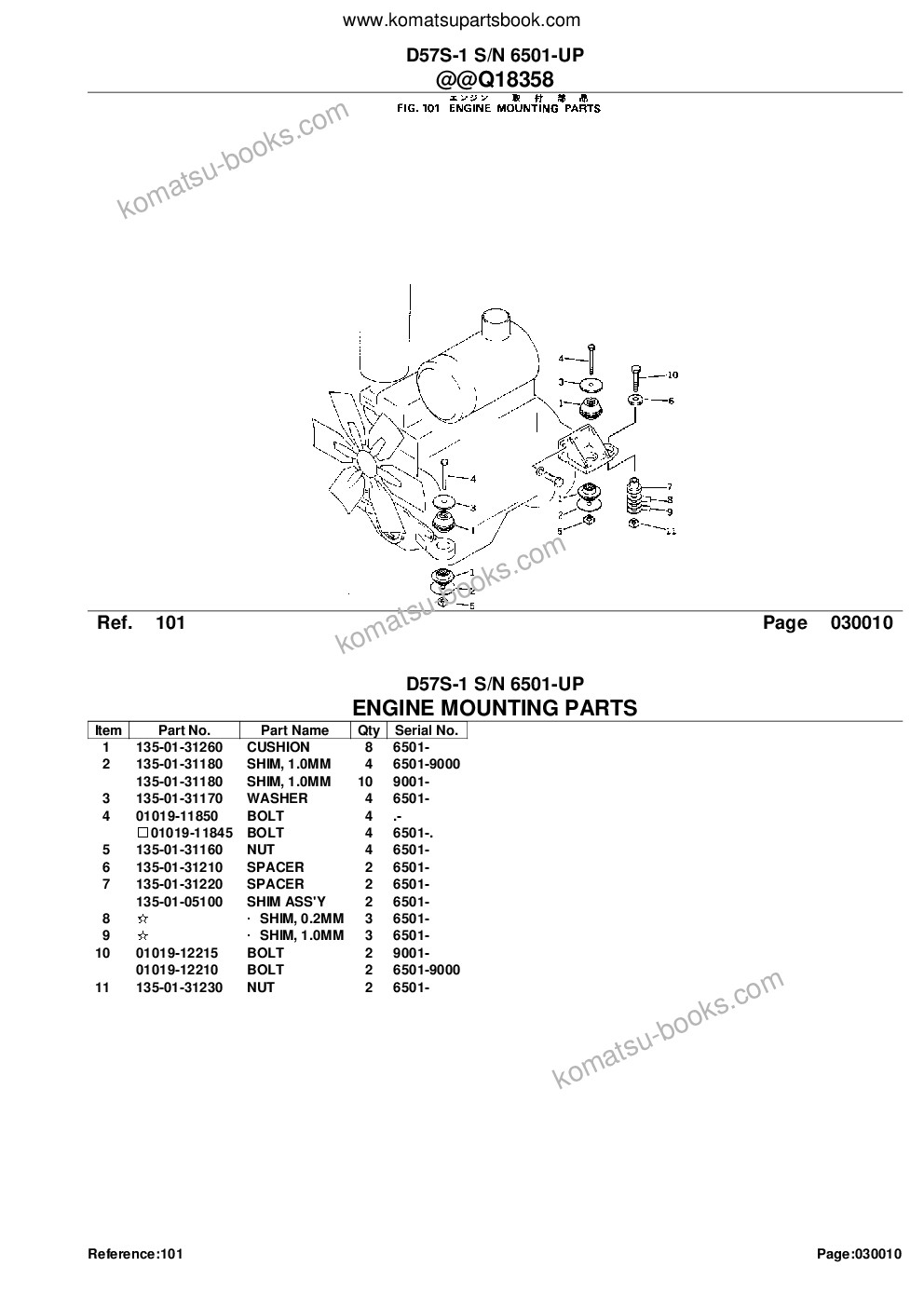 Komatsu d57s-1 s/n 6501-up Catálogo de piezas cover Page 3