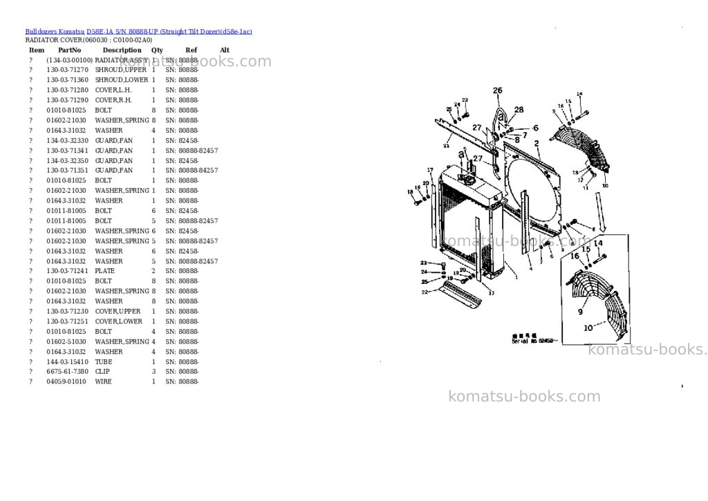 Komatsu d58e-1a s/n 80888-up straight tilt dozer Parts catalog cover Page 5 Komatsu d58e-1a s/n 80888-up straight tilt dozer Parts catalog cover Page 5