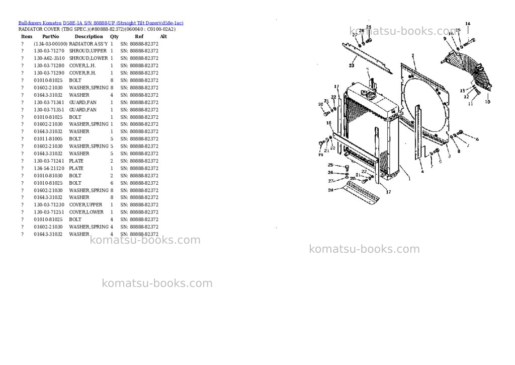 Komatsu d58e-1a s/n 80888-up straight tilt dozer Parts catalog cover Page 6 Komatsu d58e-1a s/n 80888-up straight tilt dozer Parts catalog cover Page 6