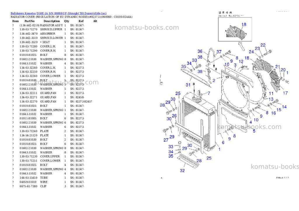 Komatsu d58e-1a s/n 80888-up straight tilt dozer Parts catalog cover Page 8 Komatsu d58e-1a s/n 80888-up straight tilt dozer Parts catalog cover Page 8