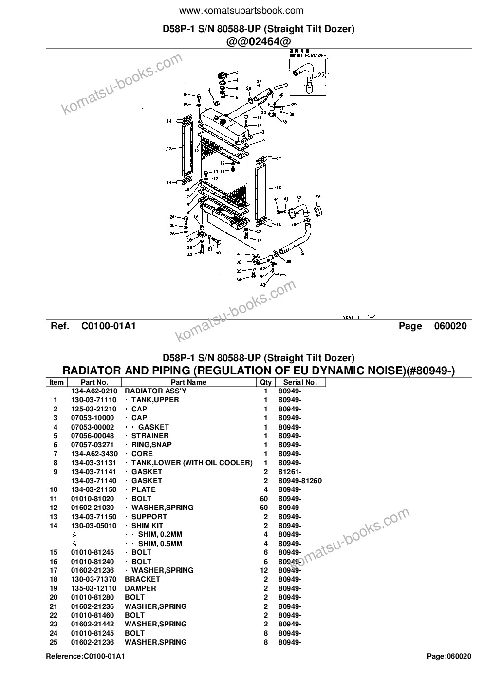 Komatsu d58p-1 s/n 80588-up straight tilt dozer Parts catalog cover Page 10 Komatsu d58p-1 s/n 80588-up straight tilt dozer Parts catalog cover Page 10