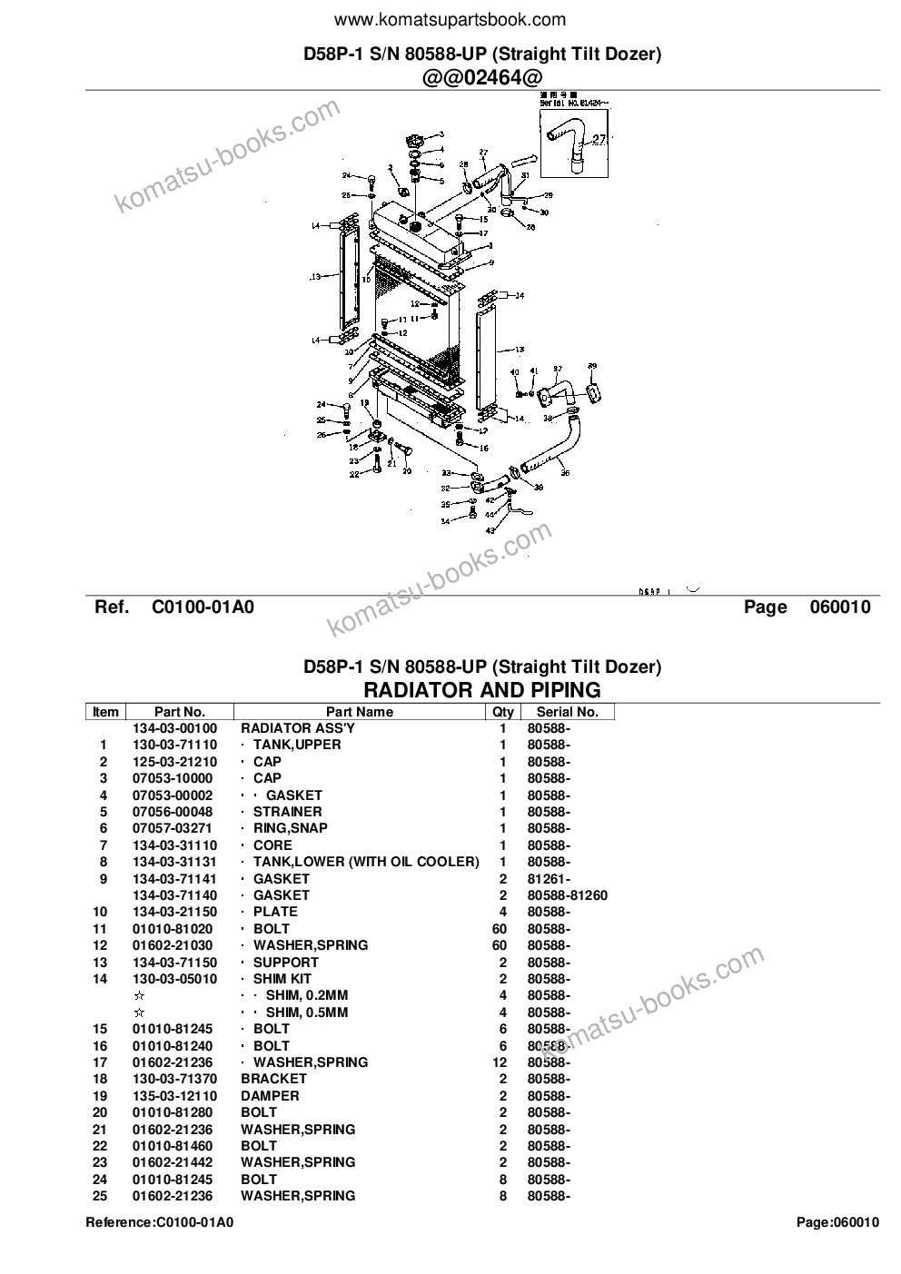 Komatsu d58p-1 s/n 80588-up straight tilt dozer Parts catalog cover Page 8 Komatsu d58p-1 s/n 80588-up straight tilt dozer Parts catalog cover Page 8
