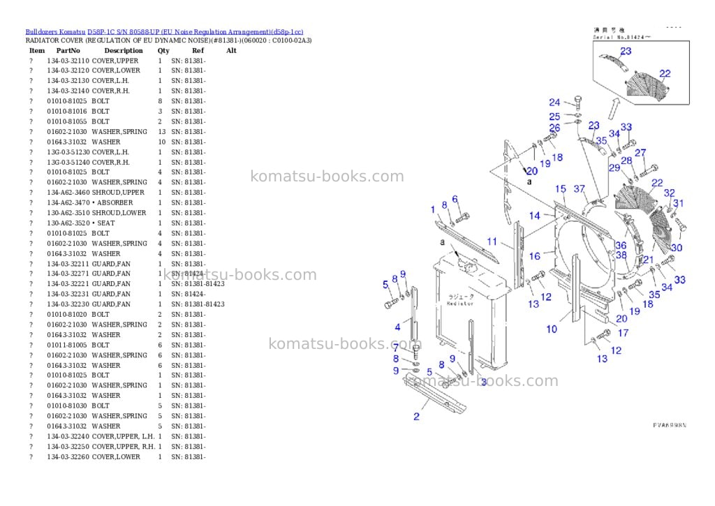 Komatsu d58p-1c s/n 80588-up eu noise regulation arrangement Parts catalog cover Page 3 Komatsu d58p-1c s/n 80588-up eu noise regulation arrangement Parts catalog cover Page 3